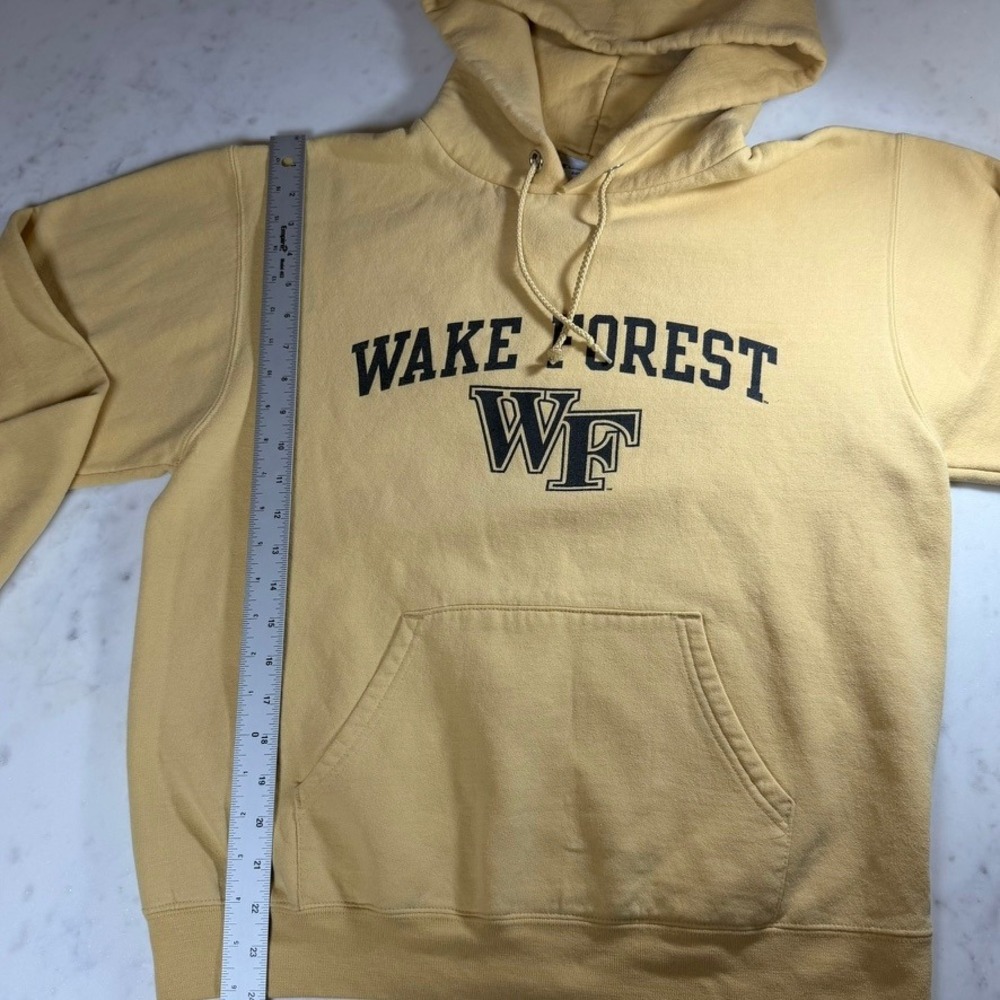 Champion Hoodie Mens Medium Yellow Wake Forest University - Picture 5 of 7